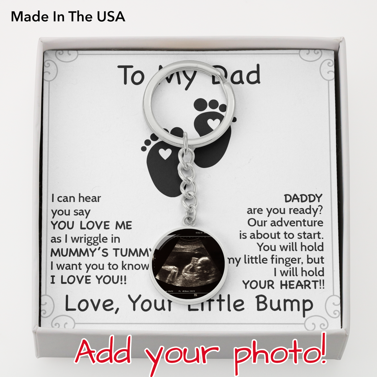 DaintyJewelCoGifts Dear Daddy Personalized First Time Dad Gift Ultrasound Keychain, 1st Time Dad Gift, Expecting Dad Gifts New Dad Gift, Soon to Be Daddy